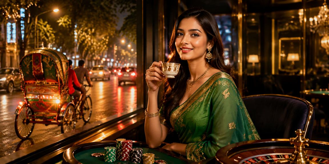 ঢাকায় লাইভ ক্যাসিনো গেম উপভোগ করছেন একজন নারী খেলোয়াড়